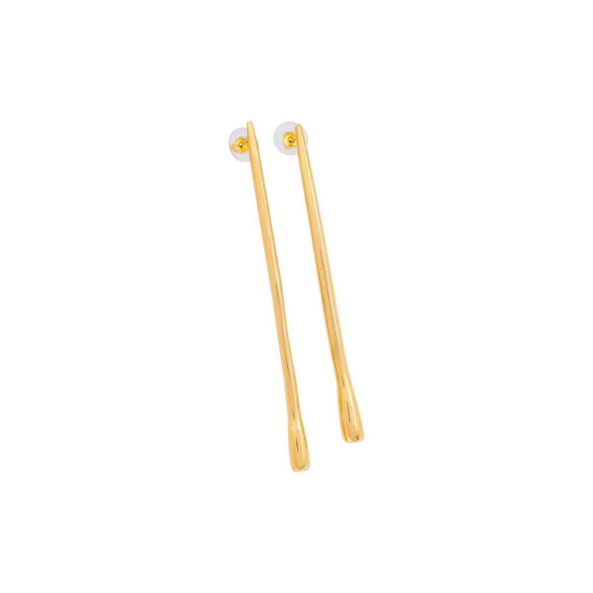 Long Jelani Teardrop Recycled Brass Earrings