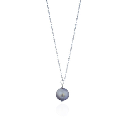 Round Silver freshwater pearl .925 sterling silver necklace, Bloom Collection | by nlanlaVictory