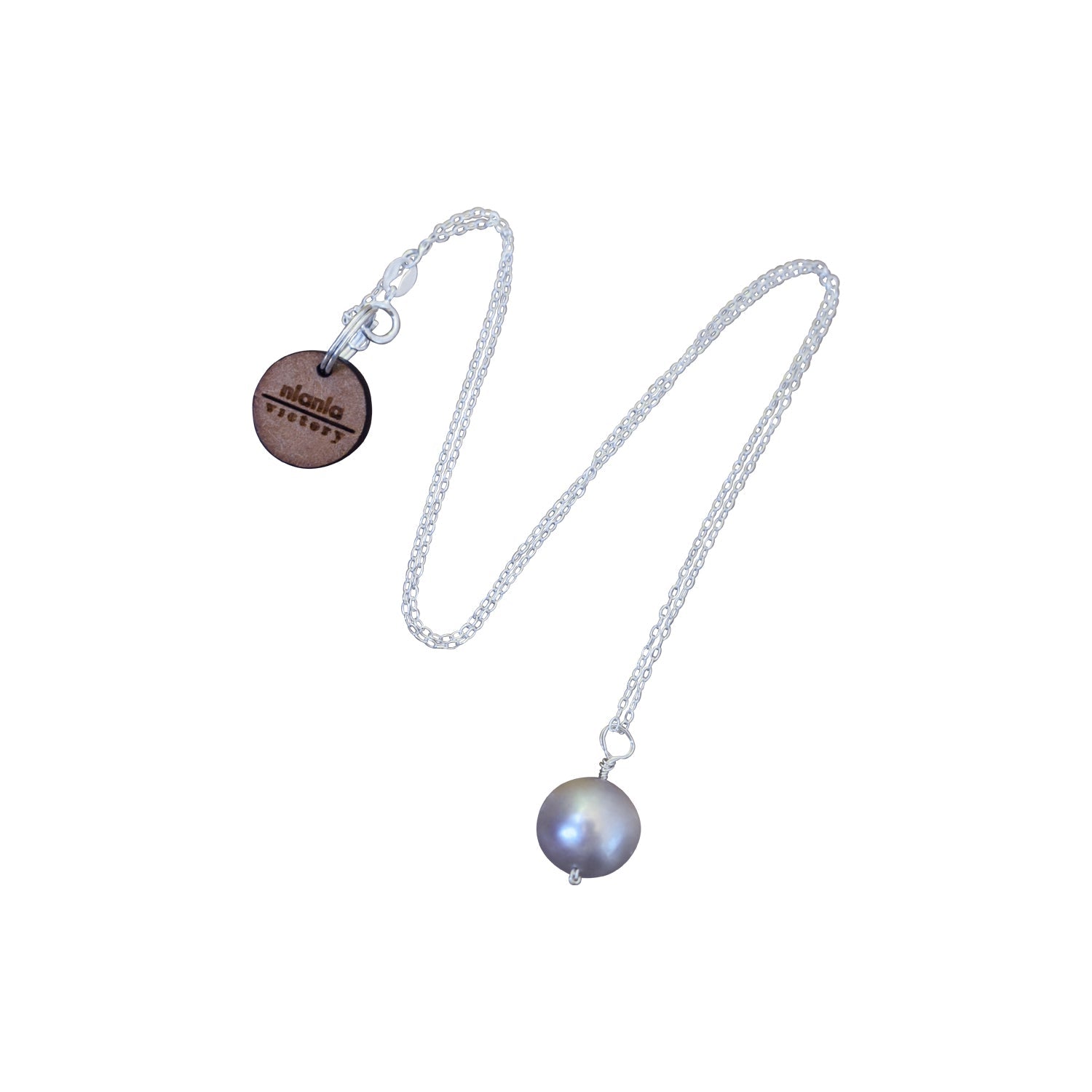 Round Silver freshwater pearl .925 sterling silver necklace, Bloom Collection | by nlanlaVictory
